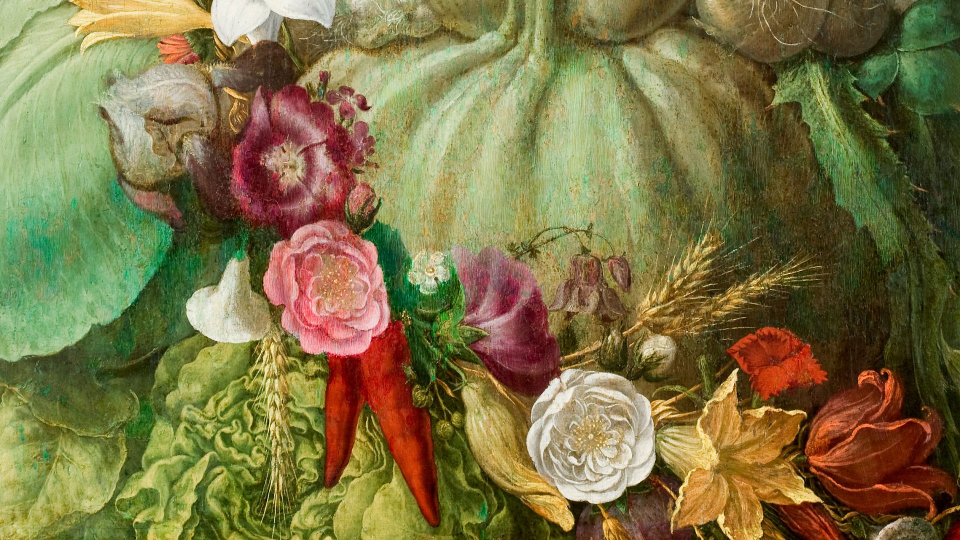 Details of flowers from the artwork Vertumnus.