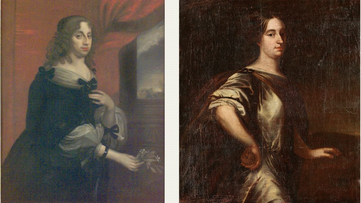 Two portrait of Christina, Queen of Sweden.